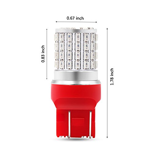 Phinlion 7443 Led Red Brake Light Bulb Super Bright 3014 72-Smd 7440 7444 T20 Led Bulbs For Stop Tail Brake Turn Signal Lights #TOP6