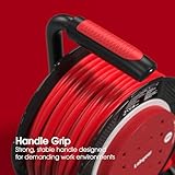 Labgear Extension Lead 15m Heavy Duty Cable Reel 4 Socket 13A Power Reel with Thermal Cut-Out Protection, Durable Drum and Carry Handle Black/Red - Image 5