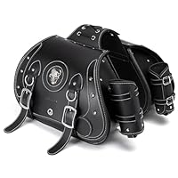 Softail zijtas voor Harley Sportster motorfiets, van pvc en leer, waterdicht, kantelbaar met bekerhouder (linkerkant