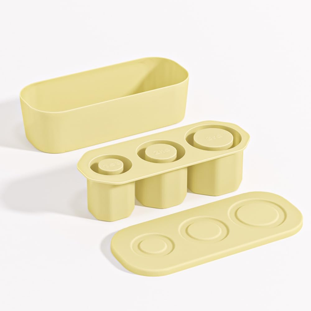 Ice cube Tray for Tumbler Cup,Silicone ice cube tray, ice cube tray with lid, Ice Cube Maker for 20OZ/30OZTumbler,For Chilling coffee,Whiskey,Cocktails,beverage,tea,Drinks (yellow)
