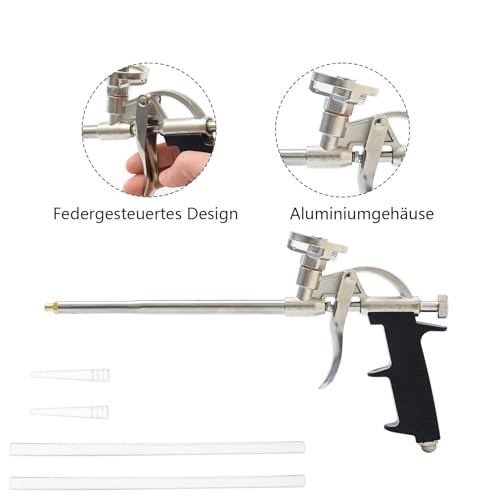 PU Schaumpistole 2 Stück Bauschaumpistole Schaumpistole Bauschaum Set zum Abdichten, Füllen, Abdichten, für den Heim und Bürogebrauch（Schwarz）