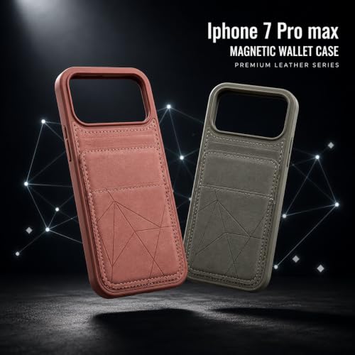 Image of amazon basics Premium Vegan Leather Back Cover with Card Holder and Integrated Mobile Stand for iPhone 17 Pro Max - Slim Shockproof Wallet Case with Geometric Stitching [Gray]