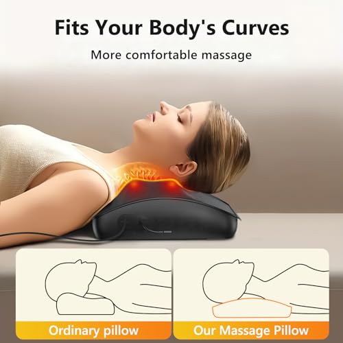 Back Massager with Heat,Shiatsu Neck Back Massager Pillow,Deep Tissue Kneading Back Massage,Massage Pillow for Shoulders,Legs,Foot,Body Muscle Relief,Neck Massager for Women/Men/Dad/Mom - Image 4