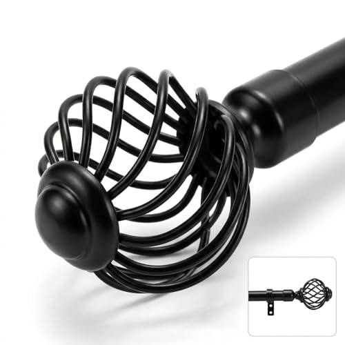 Tringle à rideaux télescopique extensible en fer robuste avec embouts - 5