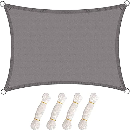 CHBIN Sun Shade Sail 3x5.5m Outdoor Sun Shade Sail Sunscreen Awing Resistant Durable for Patios Yard Garden Outdoor FacilityAnd Activities, Light Gray