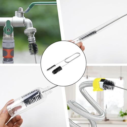 Rainway 3 Stück Abflussreiniger Spirale, Doppelkopf-Rohrreinigungsbürste Set, Abflussreiniger Sticks, Rohrreinigungsspirale Sticks, Edelstahl lexible Reinigungsbürste für den Abfluss in Küche Usw