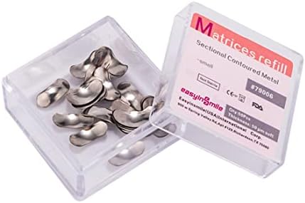 50Pcs Dental 50μm Sectional Contoured Metal Matrices Matrix Refill (Small)