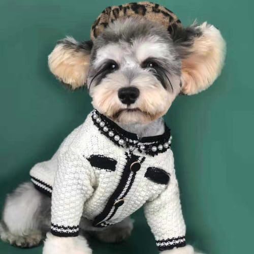 Suéter blanco de algodón para perro pequeño AZA M miniatura 2