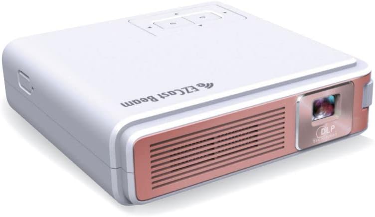 Proyector portátil actualizado 2024, proyector de película recargable EZCast J4 - Batería y altavoz integrados - Proyector Pico 1080P, proyector de