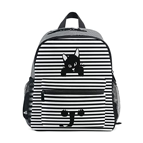 Mochila para niños y niñas con diseño de gatos y animales, pequeña bolsa de hombro escolar con etiquetas de nombre, bolsa de viaje para estudiantes, bolsa de pañales para jardín de infantes con correa