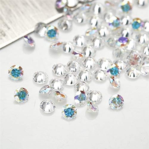 Calvas Size 1.0~10mm Round Shape AB Multicolor Cubic Zirconia Stone Loose Plating AB Color CZ Stone Synthetic Gems - (Item Diameter: 3mm (200pcs))