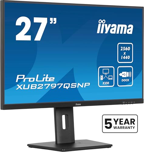 IIYAMA Moniteur 27" Ultra Mince *XUB2797QSNP-B1*100Hz IPS/HDMI/DP/USB-C/Dock