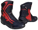 Piel de alta calidad Speed MaxX Botas deportivas de piel auténtica para hombre, color rojo y negro