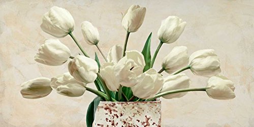 Impression d'art sur toile enroulée Bouquet blanc Sanna Leonardo 190x93 cm