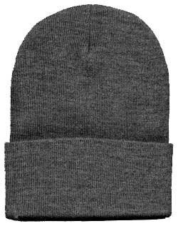 Beanie Plain Grey Winter Ski Woolly Hat 