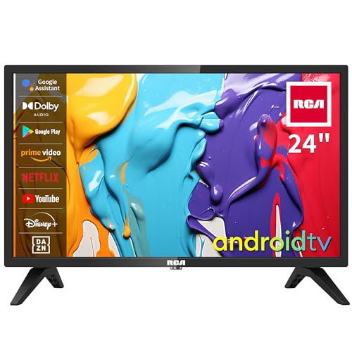 RCA Smart TV 24 Pulgadas LED HD WiFi Bluetooth Android Televisor con Google Assistant, Google Play Store, Chromecast Incorporado, Sintonizador Digita, Netflix, Prime Video, Movistar, Pluto TV