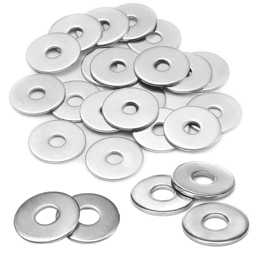 100 Pcs M3 Washers,M3 x 9mm Stainless Steel Washers,Flat Penny washers,Large Metal etal Repair washer,Large OD Flat Repair Washer Plain Round Chrome Washer,for m3 Bolts Screws & Nuts.