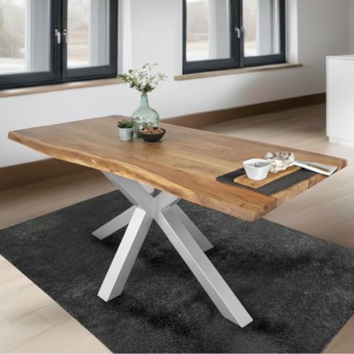 SAM Esstisch 120 x 80 cm Tim, Baumkantentisch naturfarben, Akazienholz...