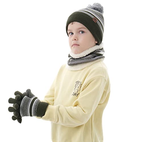 Image of FZ FANTASTIC ZONE Toddler Kids Winter Hats Gloves Scarf Neck Warmer Age 2-7