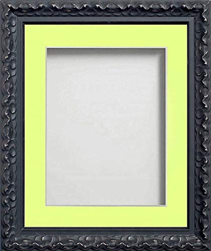 Frame Company Charleston Range Black 16x12 inch Frame With Lemon Bon Bon Mount for Image 13x9 inch *Choice of Sizes* Fitted with Real Glass — image 1
