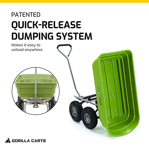 Gorilla Carts GOR4G-COM Heavy Duty Poly Yard Dump Cart thumb #2