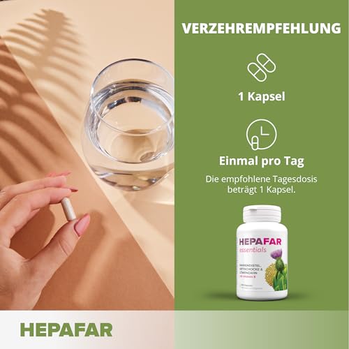 Sensilab Leberkur – 120 Hochdosierte Mariendistel Kapseln für 120 Tage – Leber Kur, Leber Komplex & Fettstoffwechsel – Mariendistel, Artischocke, Löwenzahn, Vitamin E – 80% Silymarin – Hepafar