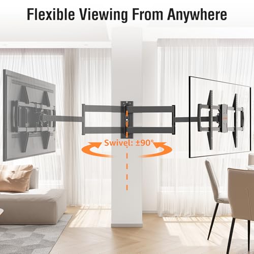 ELIVED Long Arm TV Mount for Most 42-75 Inch TVs, 32\" Long Extension Arm Corner TV Wall Mount, Articulating Wall Mount tv Bracket Swivel and Tilt, Holds up to 99 lbs. Max VESA 600x400mm, YD1036
