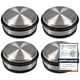 4 x Türstopper 1,2 kg Boden schwer VonBueren | ca. 10,5 x 5 cm | Tür Stopper aus Edelstahl/Metall | door stopper