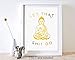 LHIUEM Let That Shit Go Quotes Gold Foil Print, Minimalist Typographic Yoga Room Dorm Buddha Cardstock Art Print Poster Home Decor Wall Art (8 X 10 inch, Set of 1, UNframed)