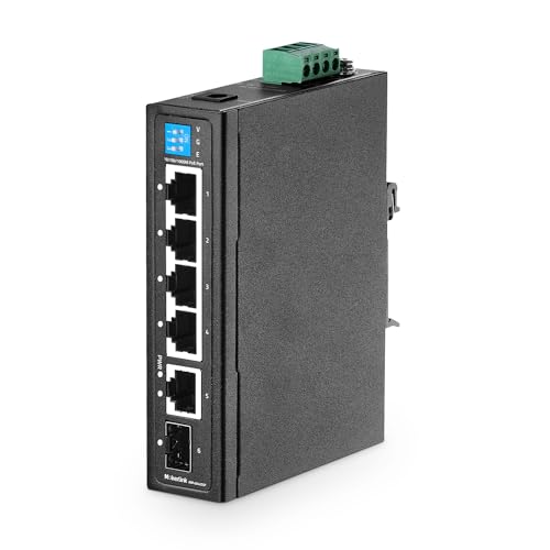Commutatore industriale PoE di gigabit della ferrovia di baccano di 6 porte 4 PoE PoE+ Uplink di 1 1 SFP di commutatore di del ethernet