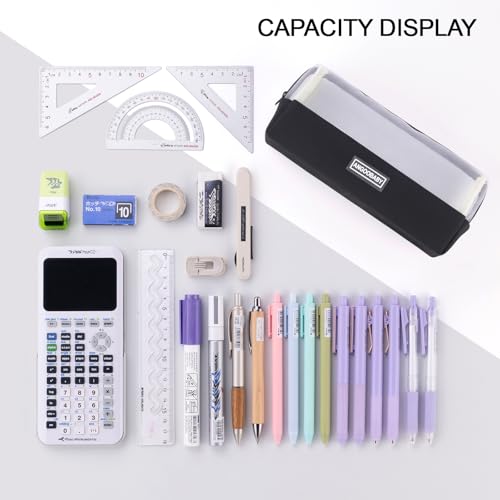 Image of ANGOOBABY Mesh Pencil Bag Clear pencil case Zipper Pouch Bags Multifunctional Pencil Holder for Students, Small Makeup Bag Suitable for Teen Girls & Boys (Black)