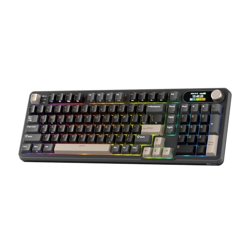 Image of RK ROYAL KLUDGE S98 Mechanical Keyboard w /Smart Display & Knob, 96% RGB Wireless Gaming Keyboard BT /2.4G /USB-C, Hot Swappable Custom Keyboards, Software Support, Silent Computer Gaming Keyboard