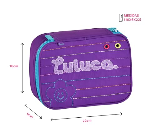 Kit Mochila Luluca Costas Escolar Infantil Lancheira E Estojo Menina Linda (Lilas)