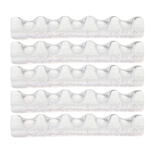 DEARMAMY Portapennelli per Unghie da Tavolo in Resina Bianca Organizer con 5 Scomparti Base Stabile per Nail Art e Forniture Manicure Set da 5 Pezzi per Trucco e Manicure Professionale