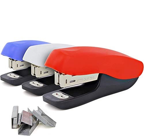 Emraw Office Stapler Two Tone Standard Stapler with 500 Staples Commercial Desk Size Durable Elegant Office Desk Accessory Stapler with Staples(Pack of 2)