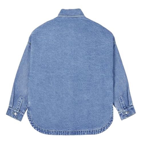 Women's Denim Jacket Casual Long Sleeve Denim Shirts Distresse Jean Jacket 2025 Spring Outfits4