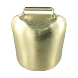 Kuh- und Schafglocke aus Kupfer, für die Ewigkeit gebaut, mit lautem Klang, ideal für effektive Viehhaltung und -verwaltung (groß, goldfarben)