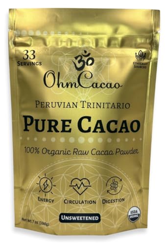 Ohm Raw Cacao Powder Organic Pure Unsweetened | Natural Source of...