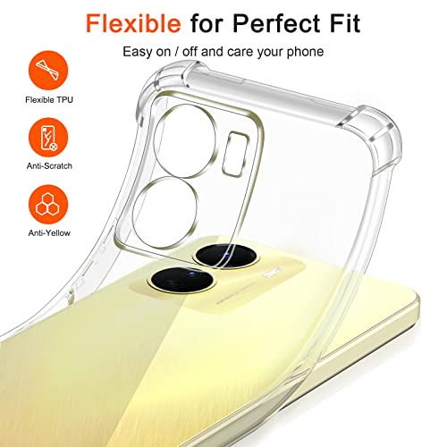 Image of for Back Case Cover Bumper Flexible Silicone Transparent Back Cover for vivo Y16 - Transparent