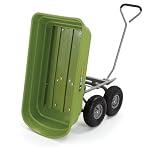 Gorilla Carts Heavy Duty Poly Yard Dump Cart, Lawn & Garden Wagon, 600 Lb, Green - 13