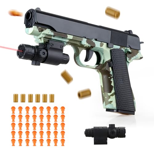 SK MISS Pistolas de Juguete para Niños, Verde Blaster Juegos de Juguete Educativo, Pistola de Niños de Espuma de Bala Suave, Cumpleaños de Regalo para 14+ años, Funcionamiento Continuo