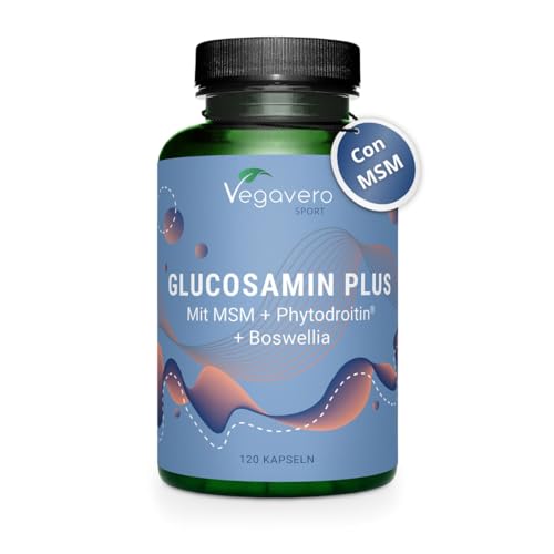 Glucosamina, Condroitina, MSM y Boswellia | Para Articulaciones, Cartílago y Colágeno | 120 Cápsulas | Antiinflamatorio | ALTA CONCENTRACIÓN | 100% Vegano y Sin Aditivos | Vegavero®