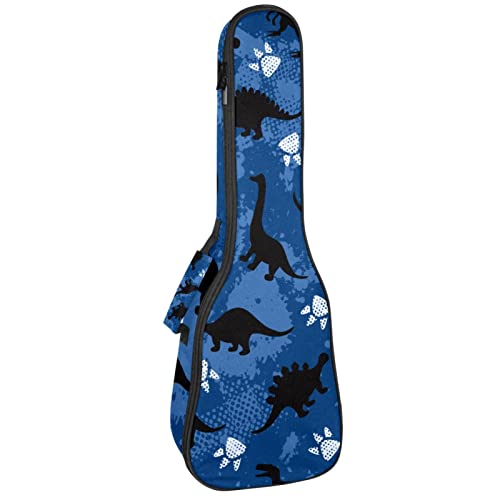 Housse ukulélé ténor à motif dinosaure bleu idéal pour transporter votre instrument en concert