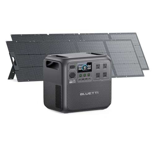 Image of BLUETTI Elite 200 V2 Solar Generator with 2 200W Solar Panels Included (Ships Separately), 2073.6Wh Portable Power Station w / 4 2600W AC Outlets, 17-Year Lifespan, LFP Power for Camping, Off-grid