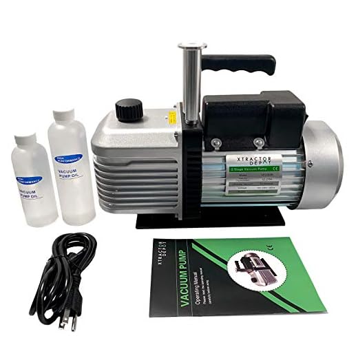Xtractor Depot 12CFM 2-Stage Rotary Vane Ultimate Vacuum Pump, 15 Micron 1HP Motor, KF25 Inlet Port, 630ml Oil Capacity, VP2200N