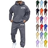 Track Suits Mens Conjunto Deportivo Para Hombre Mens Track Suits 2 Piece Set Men Sweatsuits Sets New York Hoodie Outfits Jogging Grey X-Large