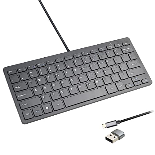 Powboro USB C Mini Keyboard Compact Small Slim Wired Keyboard USB-C Connection,Ultra Thin Design 78 Scissor Keys for Andriod, Computer, Laptop, PC,Desktop (Black) Powboro USB C Mini Keyboard Compact Small Slim Wired Keyboard USB-C Connection,Ultra Thin Design 78 Scissor Keys for Andriod, Computer, Laptop, PC,Desktop (Black)