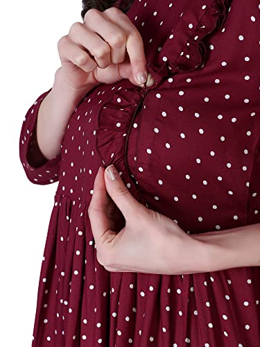 Image of ZUVINO Women's Maternity Feeding Top with Zip for Easy Nursing | Stylish Feeding Tops for Jeans | Maternity Short Kurti for Mothers | Nursing Dress for Women | 100% Rayon