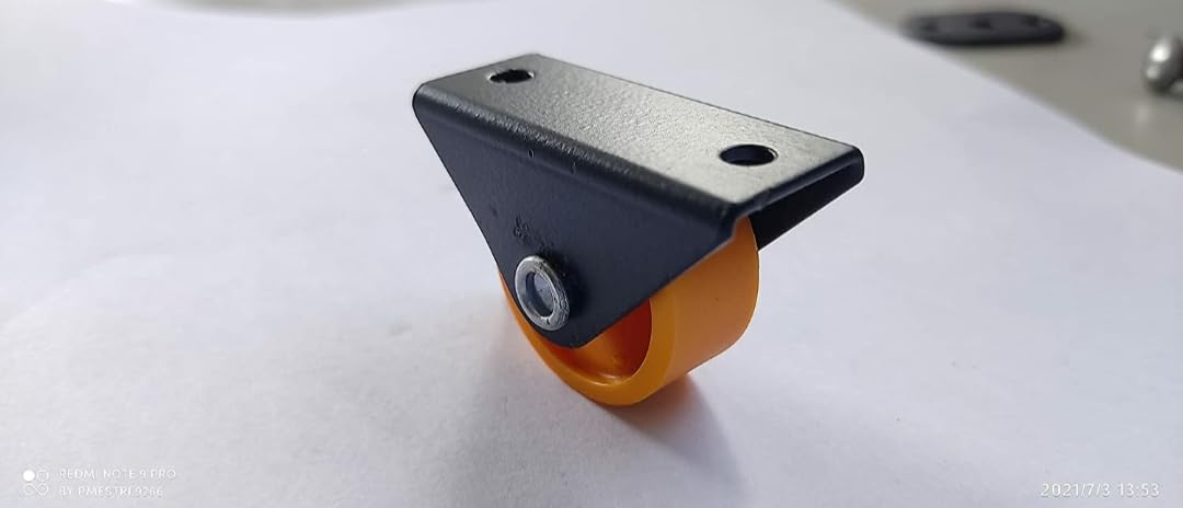 Caster Wheel Small Fix Wheel Castor Wheels, 30 mm Wheel Caster for Furniture Table Trolley (Durable Black & Orange Design, 90 kgs Load Capacity) Pack of 4 For Tables, Cabinets, Stands & DIY Projects 1