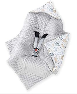 Amilian B08 Baby Swaddling Blanket, Baby Blanket, Footmuff, Cuddly Blanket with Hood, Universal for Baby Seat, Car Seat, Buggy, Pushchair, Approx. 90 x 90 cm, Cotton, Baby Car Seat Blanket